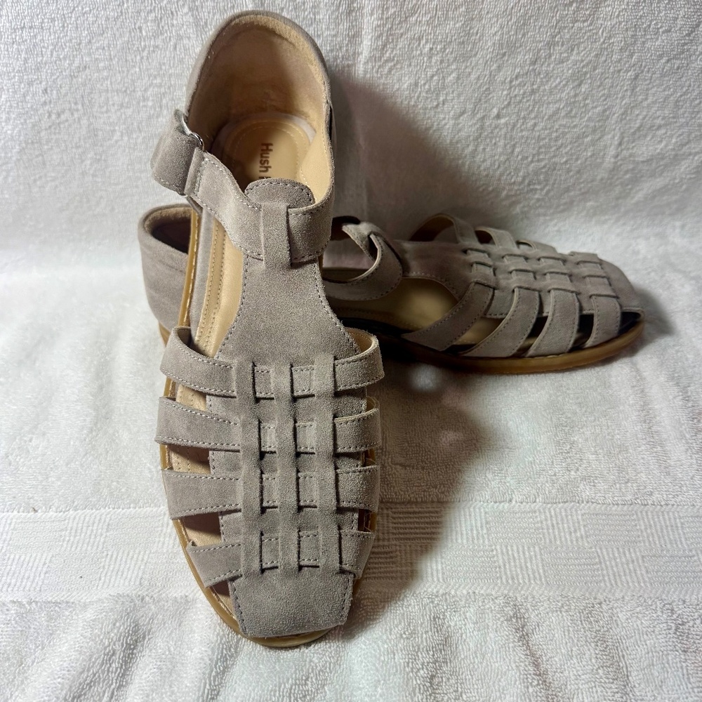 Womens Fisherman Sandals - Hushpuppies - Gray Nubuck
